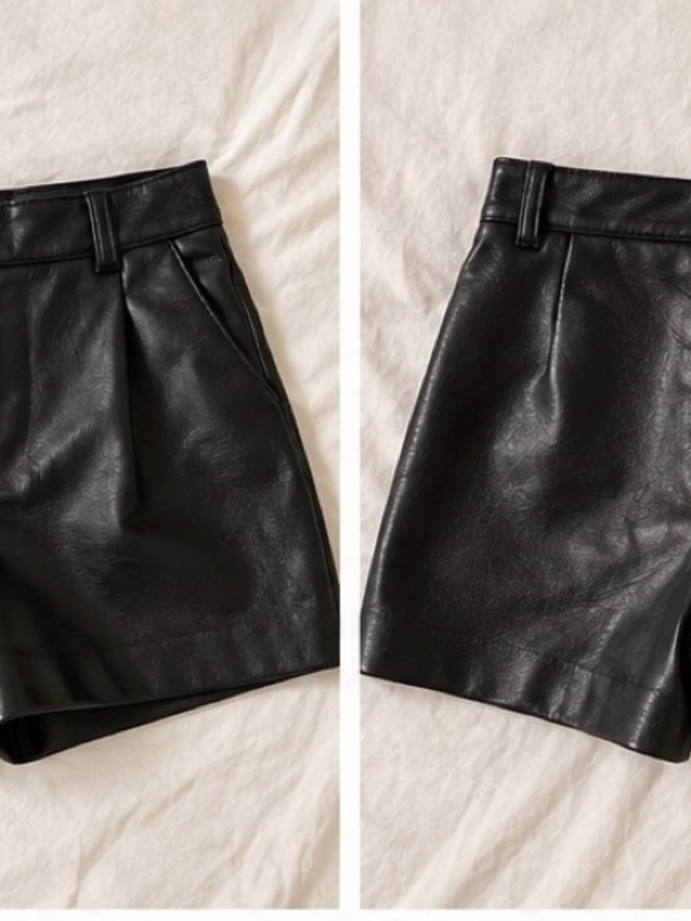 Primark Black Faux Leather Shorts